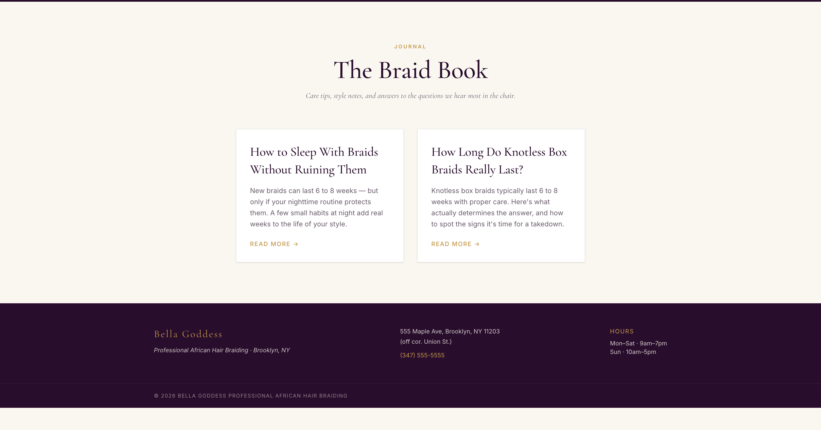 Bella Goddess — The Braid Book