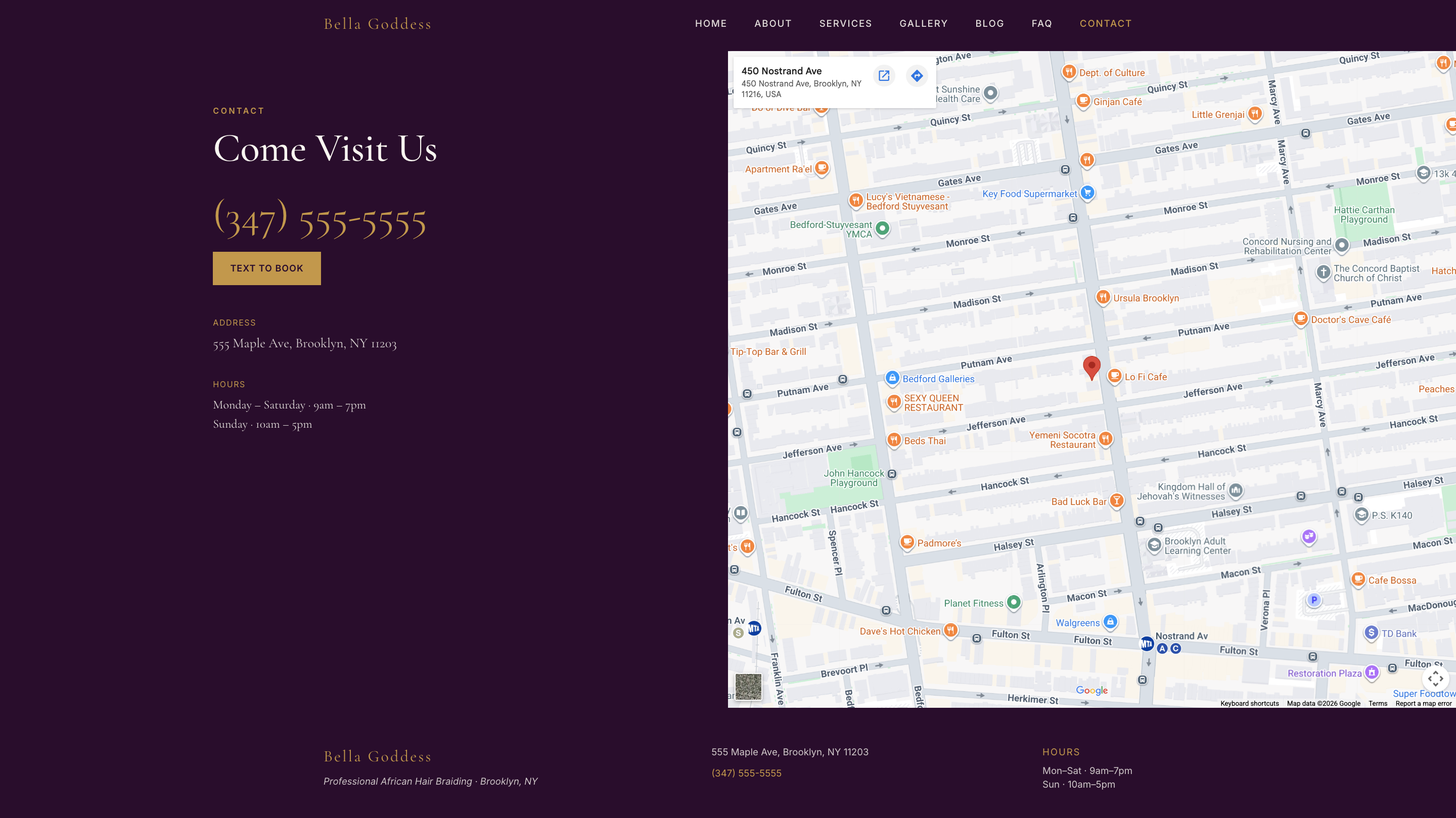 Bella Goddess — Contact & Map