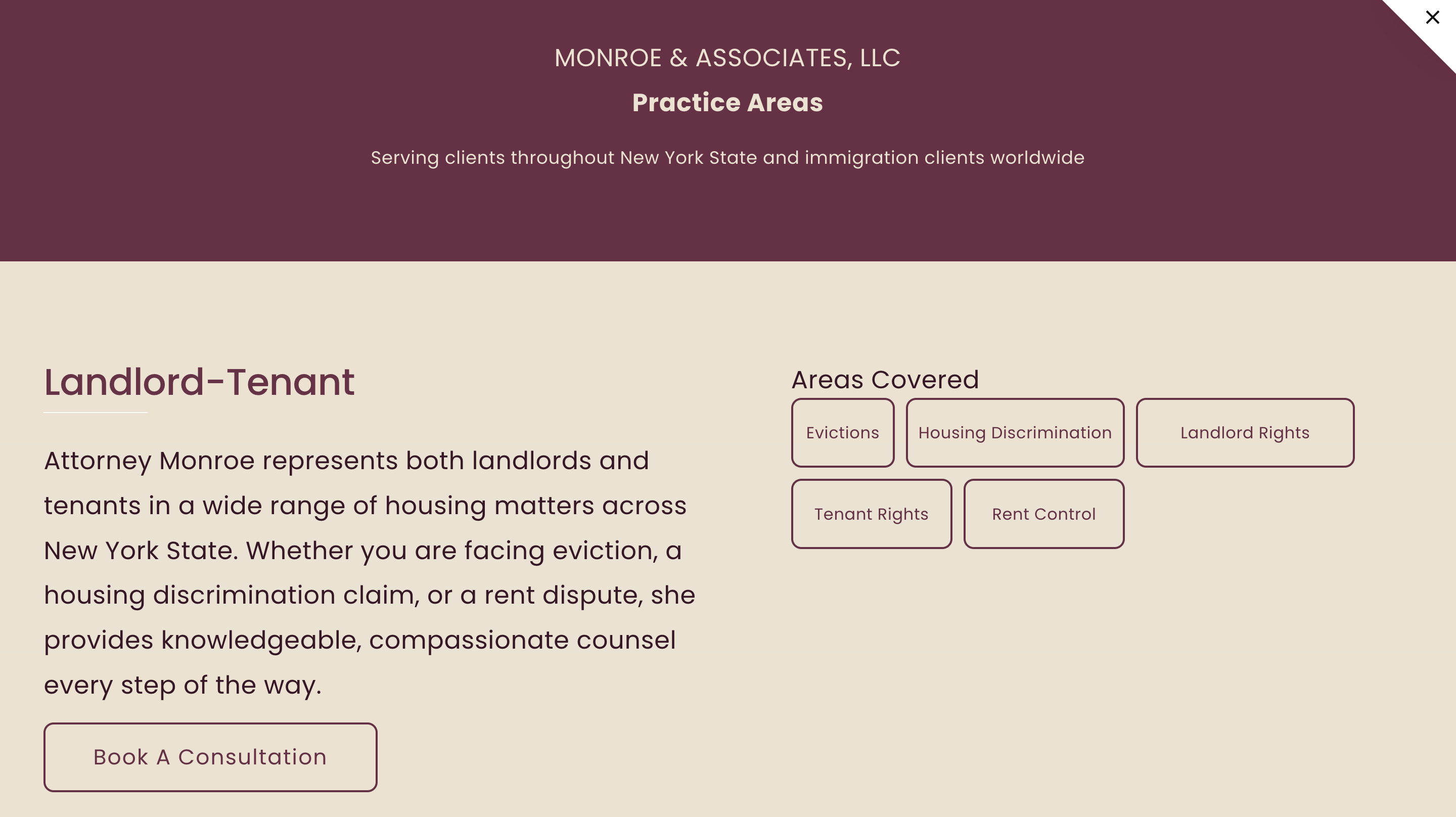 Monroe & Associates — Practice Areas